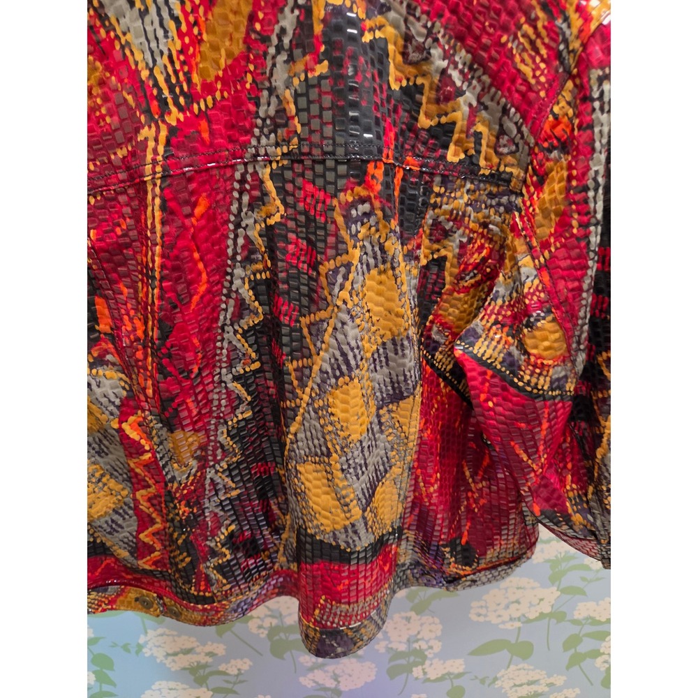 Ruby Rd Woman Multi Color Snakeskin Textured Abstract Print Jacket 16W - Picture 11 of 11